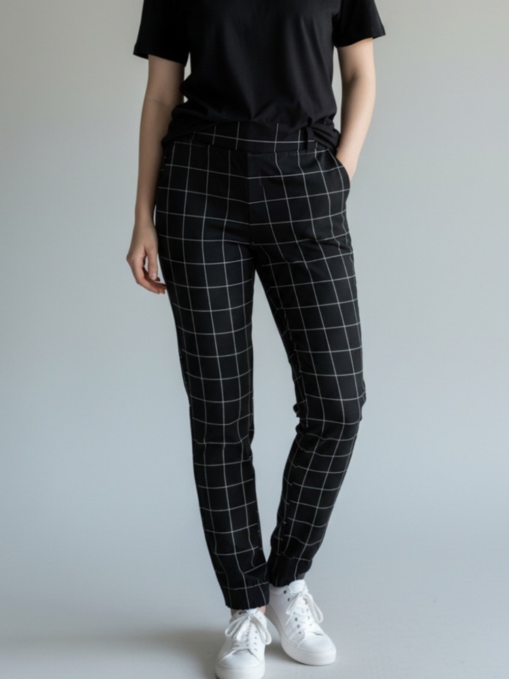 The Limited Window Pane Print Ankle Pants